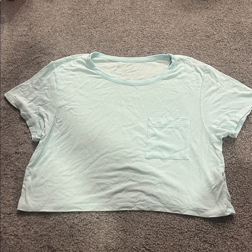 American Eagle Outfitters Light Blue Crop Top